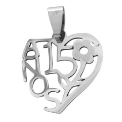 15 AÑOS FLOR CORAZON CALADO DIJE