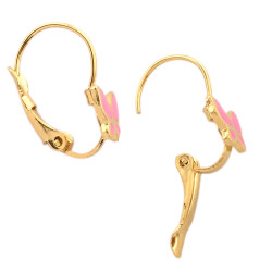 DORADO TIRA X12 PARES MARIPOSA COLORES DISTINTOS EN GANCHO FRANCES ARO