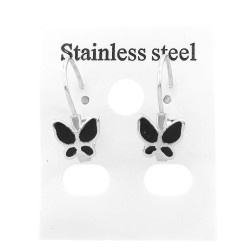 TIRA X12 PARES MARIPOSA COLORES DISTINTOS EN GANCHO FRANCES ARO