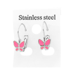 TIRA X12 PARES MARIPOSA COLORES DISTINTOS EN GANCHO FRANCES ARO