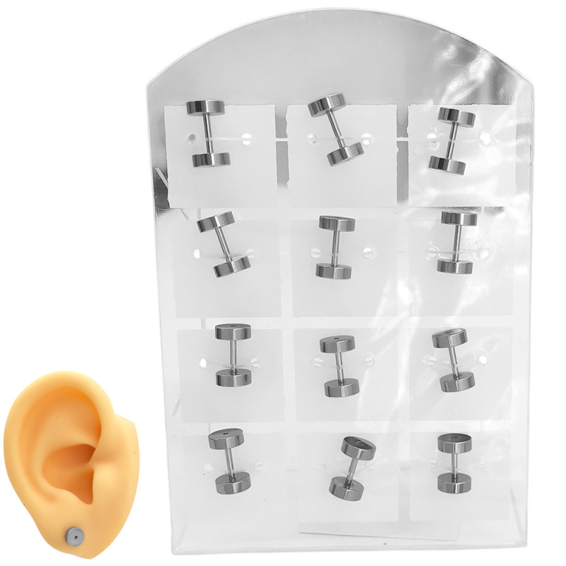 BLISTER x12 FALSOS EXPANSORES 6 MM A ROSCA PIERCING