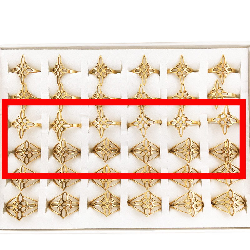 DORADO DOS CURVAS X12 UNIDADES DOS MODELOS DE NUDO DE BRUJA ANILLO