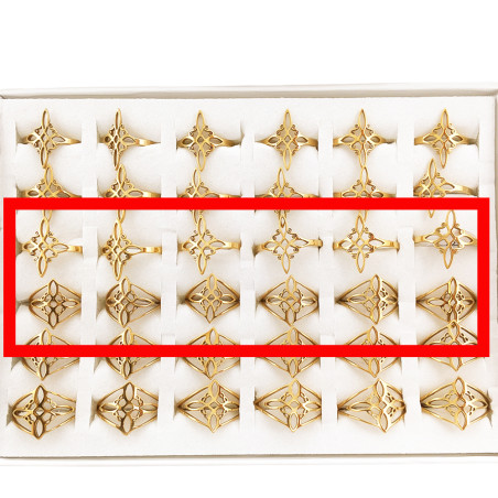 DORADO DOS CURVAS X12 UNIDADES DOS MODELOS DE NUDO DE BRUJA ANILLO