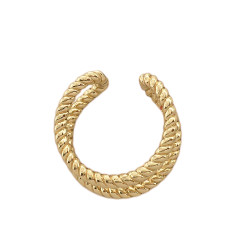 DORADO DOBLE LINEA MATRIZADA UNIDAD SOLITARIO CUFF BIDU ARO