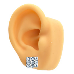 BLISTER x12 PARES CUADRADO MEDIANO 10*10MM C/ 12 STRASS ARO