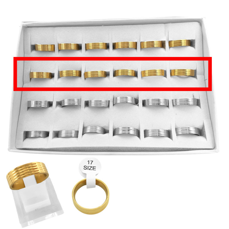 DORADO CURVA X6 UNIDADES 6MM RELIEVE ALIANZA ANILLO