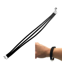 TERMINALES ACERO QUIRURGICO BLANCO NEGRO 9MM*18CM TRIPLE GAMUZA PULSERA