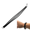TERMINALES ACERO QUIRURGICO BLANCO NEGRO 9MM*18CM TRIPLE GAMUZA PULSERA