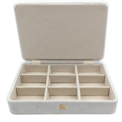 BLANCO ALHAJERO SANDWICH 2 NIVELES 16*11*7CM FORRADO TIPO GAMUZA