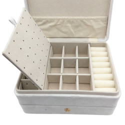 BLANCO ALHAJERO SANDWICH 2 NIVELES 16*11*7CM FORRADO TIPO GAMUZA