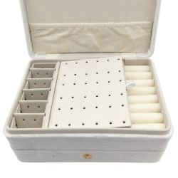 BLANCO ALHAJERO SANDWICH 2 NIVELES 16*11*7CM FORRADO TIPO GAMUZA