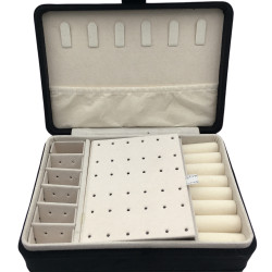 NEGRO ALHAJERO SANDWICH 2 NIVELES 16*11*7CM FORRADO TIPO GAMUZA