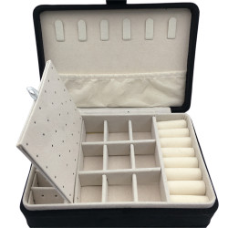 NEGRO ALHAJERO SANDWICH 2 NIVELES 16*11*7CM FORRADO TIPO GAMUZA