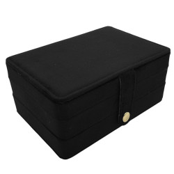 NEGRO ALHAJERO SANDWICH 2 NIVELES 16*11*7CM FORRADO TIPO GAMUZA