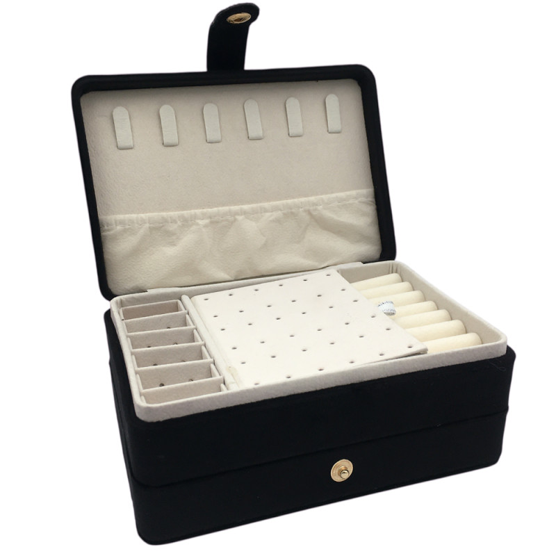 NEGRO ALHAJERO SANDWICH 2 NIVELES 16*11*7CM FORRADO TIPO GAMUZA