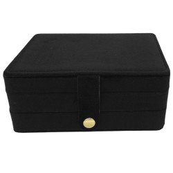 NEGRO ALHAJERO SANDWICH 2 NIVELES 16*11*7CM FORRADO TIPO GAMUZA