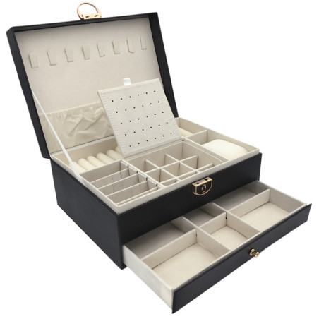 NEGRO ALHAJERO MEDIANO C/ UN PISO Y UN CAJON TAPISADO C/ ROMBOS EN LA TAPA