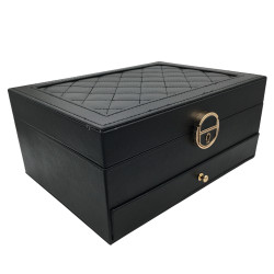 NEGRO ALHAJERO MEDIANO C/ UN PISO Y UN CAJON TAPISADO C/ ROMBOS EN LA TAPA