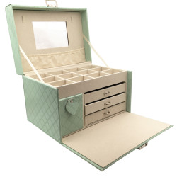 VERDE AGUA ALHAJERO GRANDE C/ ESPEJO Y TRES CAJONES