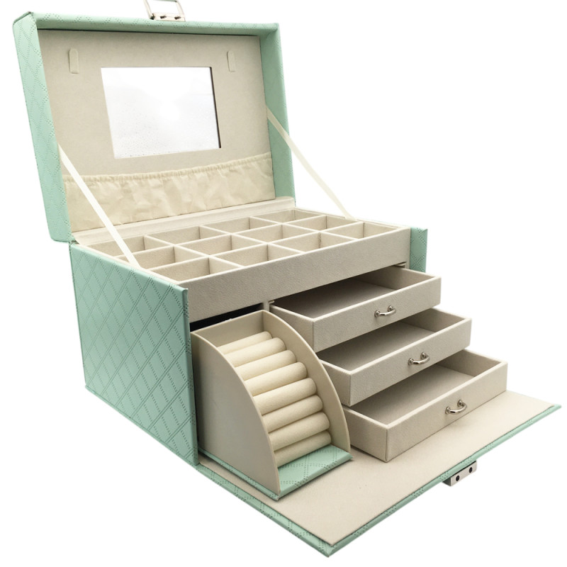 VERDE AGUA ALHAJERO GRANDE C/ ESPEJO Y TRES CAJONES