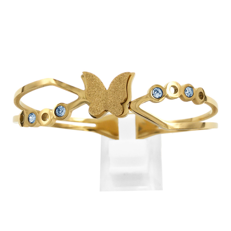 DORADO PREMIUM ESCLAVA MARIPOSA Y CUBIC PULSERA