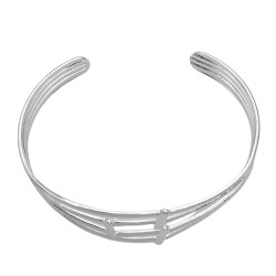 BLANCO ESCLAVA CUATRO LINEAS TRES VERTICALES PULSERA