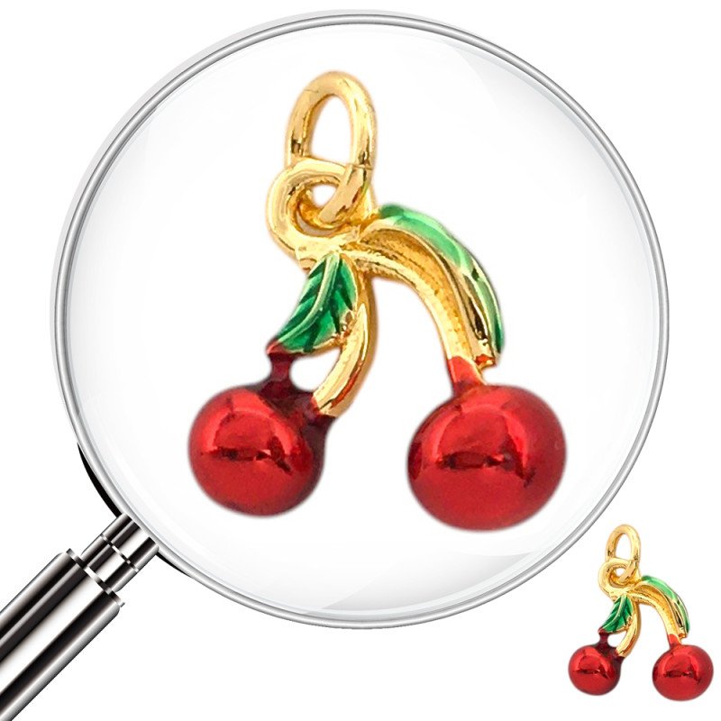 DORADO CEREZAS REDONDAS COLOR METALIZADO FANTASIA FINA DIJE