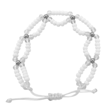 CRISTAL FLORES Y MOSTACILLAS PULSERA