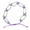 LILA FLORES Y MOSTACILLAS PULSERA