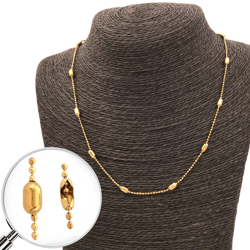 DORADO CAPSULAS Y BOLITAS 50CM CIERRE CANOA CADENA