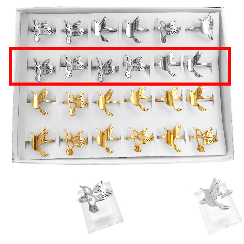 CURVA X6 UNIDADES COLIBRI PICAFLOR DOS MODELOS SURTIDOS ANILLO