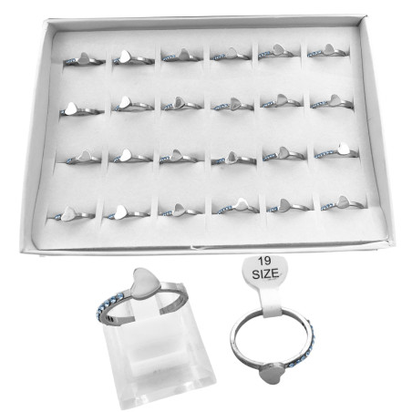 CAJA x24 CORAZON LISO Y LINEA DE CUBIC EN FLEJE ANILLO