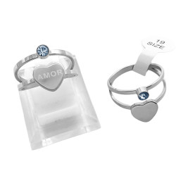 CURVA X6 UNIDADES DOBLE FLEJE CORAZON C/ PALABRA AMOR Y CUBIC EN CILINDRO ANILLO