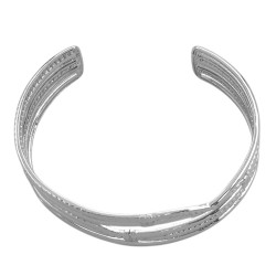 ESCLAVA CINCO LINEAS CRUZADAS ALGUNAS CON RELIEVE PULSERA