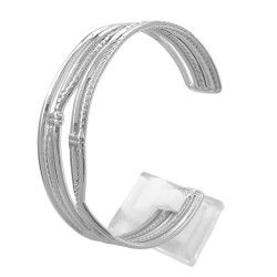ESCLAVA CINCO LINEAS CRUZADAS ALGUNAS CON RELIEVE PULSERA