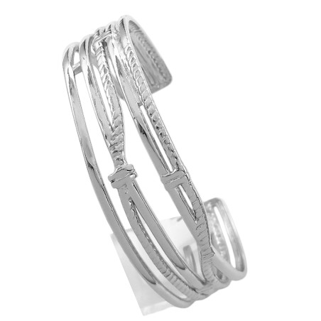 ESCLAVA CINCO LINEAS CRUZADAS ALGUNAS CON RELIEVE PULSERA