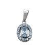 CRISTAL MINI OVALO CENTRO CUBIC CRISTAL Y CONTORNO STRASS DIJE