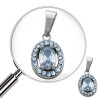 CRISTAL MINI OVALO CENTRO CUBIC CRISTAL Y CONTORNO STRASS DIJE