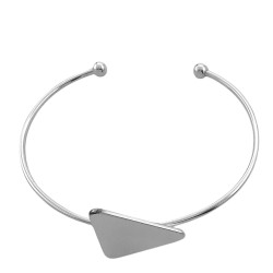 BLANCO TRIANGULO SE PUEDE GRABAR EXTREMOS BOLITA ESCLAVA PULSERA