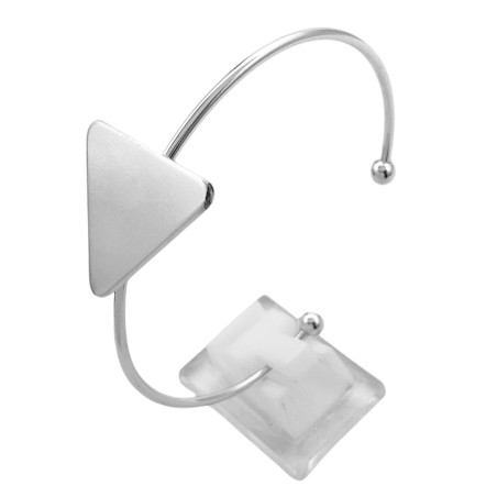 BLANCO TRIANGULO SE PUEDE GRABAR EXTREMOS BOLITA ESCLAVA PULSERA
