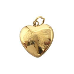 DORADO ROJO CORAZON PURO DESTELLO 11MM C/ ARGOLLITA DIJE