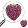 DORADO FUCSIA CORAZON PURO DESTELLO 13MM C/ ARGOLLITA DIJE
