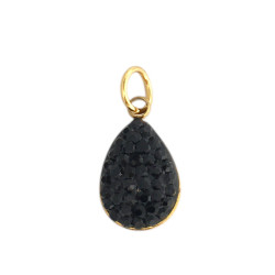 DORADO NEGRO GOTA PURO DESTELLO 8*11MM C/ ARGOLLITA DIJE