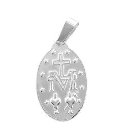 BLANCO CHICA 12*18MM VIRGEN MEDALLA MILAGROSA C/ RELIEVE OVALADA AMBAS CARAS DIJE
