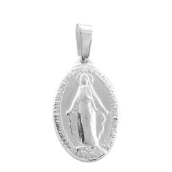 BLANCO CHICA 12*18MM VIRGEN MEDALLA MILAGROSA C/ RELIEVE OVALADA AMBAS CARAS DIJE