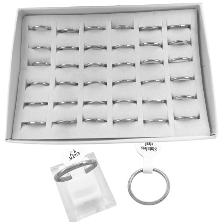 CAJA x36 UNIDADES 2MM ALIANZA PREMIUM SUPER BRILLO ACERO ANILLO