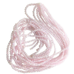 6MM ROSA SUAVE PLENO AB CUENTA FACETADA PERFORADA VIDRIO TIRA