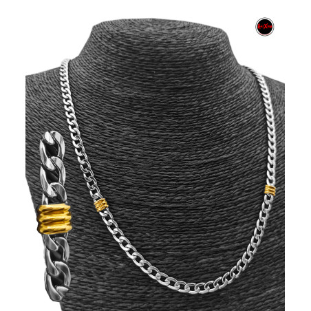 GROUMET PLANA C/ CANUTILLO DORADO 114NK (5MM APROX.) - 50 CM CADENA