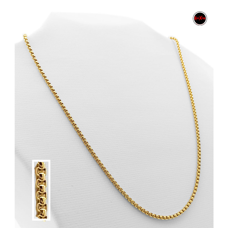 DORADO ROLO CUADRADA 3.0 - 50CM ACERO CADENA