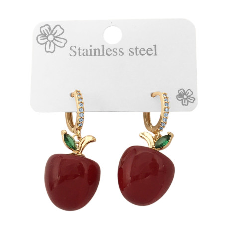 DORADO PAR CEREZA ARGOLLA C/ CUBIC TIPO BISAGRA 14MM ARO